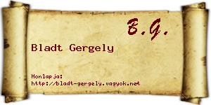 Bladt Gergely névjegykártya